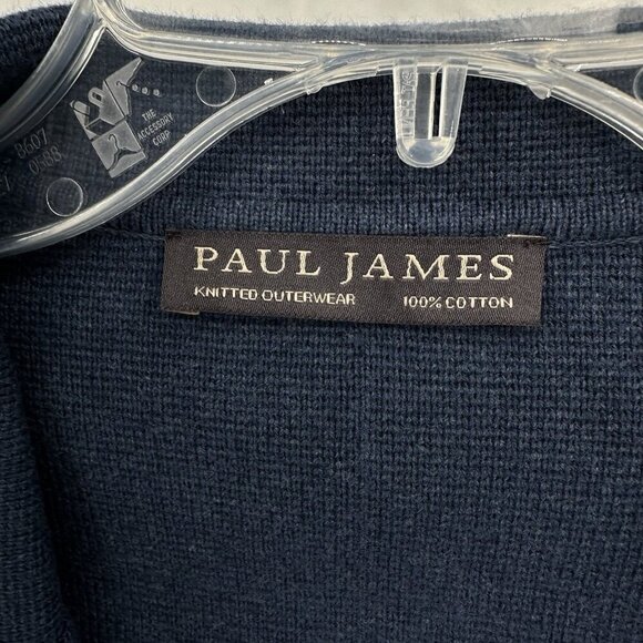 PAUL JAMES jacket blazer cardigan sweater unstructured 100% cotton knit short M - Picture 8 of 10